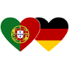 Portugal Germany Flag Heart