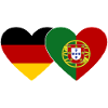 Germany Portugal Flag Heart