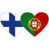 Finland Portugal Flag Heart