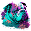 Blätter und Bulldogge