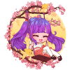 Chibi girl on swing