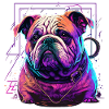 Tiny Feet Bulldog Vaporwave