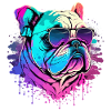 Vapowave Wth Sunglasses Bulldog