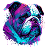 Vaporwave Bulldog Illustration