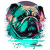 Sad Bulldog Vaporwave