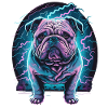 Glowing Bulldog Vaporwave