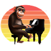 Monkey at the piano