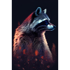 Raccoon Animal Red
