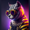 Elegant cool cat with sunglasses