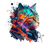 Katzengesicht bunt Astronaut