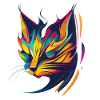 Katzenkunst bunt