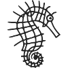 Stylized seahorse