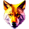 Low Poly Wolf Face Design