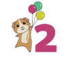 Guinea pig second birthday balloons