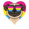 Pansexual Dog Pug Heart Gift