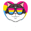 Pansexual Cat Ragdoll Heart Cadeau