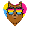 Pansexual Cat Somali Heart Gift