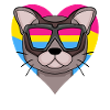 Pansexual Cat Burma Heart Gift