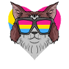 Pansexual Cat Maine-Coon Heart Gift