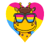 Pansexual Giraffe Heart Gift