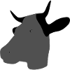 Silhouette of cow head