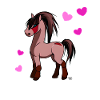 kawaii hest sød manga pony med hjerter