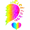 Herzhälfte rosa bunt