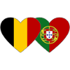 Belgium Portugal Flag Heart