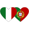 Italy Portugal Flag Heart