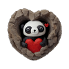 Panda Herz in Felsenhöhle