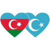 Azerbaijani Uighurs Flag Heart