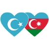 Uighurs Azerbaijancan Flag Heart