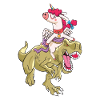 Einhorn reitet T-Rex