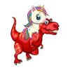 Einhorn reitet T-Rex