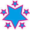 Stars Cyan Magenta