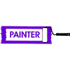 Paint roller with purple paint