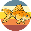 Artsy Goldfish Swimming Aquarium Fish