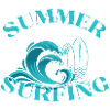 Summer Surfing Wave Logo