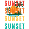Sunset Repeats Tropical Palm Design