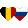 Belgium Russia Flag Heart