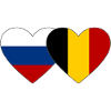 Russie Belgique Flag Coeur