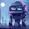 Purple robots in the moonlight