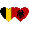 Belgium Albania Flag Heart