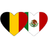 Belgium Mexico Flag Heart