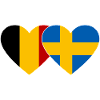 Belgique Suède Flag Coeur