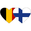 Belgium Finland Flag Heart