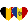Belgium Moldova Flag Heart