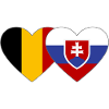 Belgium Slovakia Flag Heart