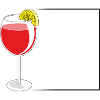 glas with apero in a frame