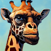 Giraffe with monkey face